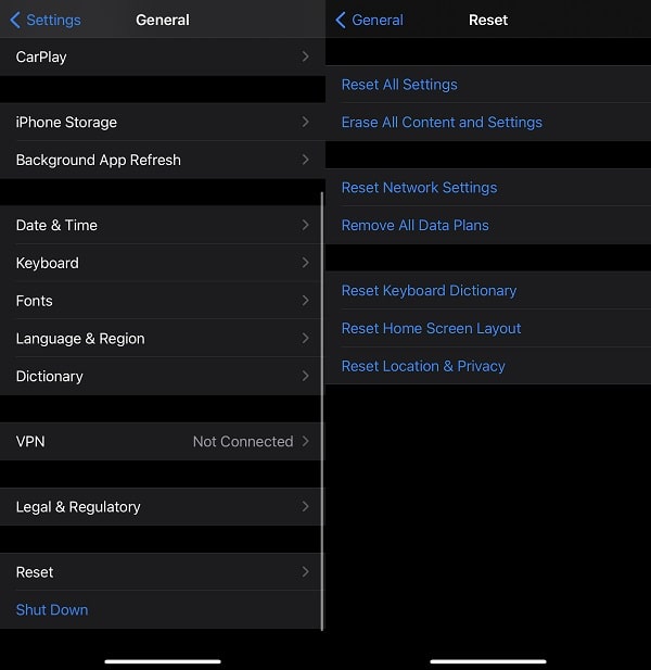 Reset Location Privacy iPhone