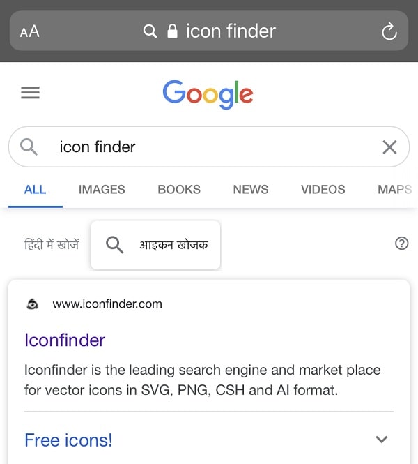 Search Icon Finder on Google Free Icons
