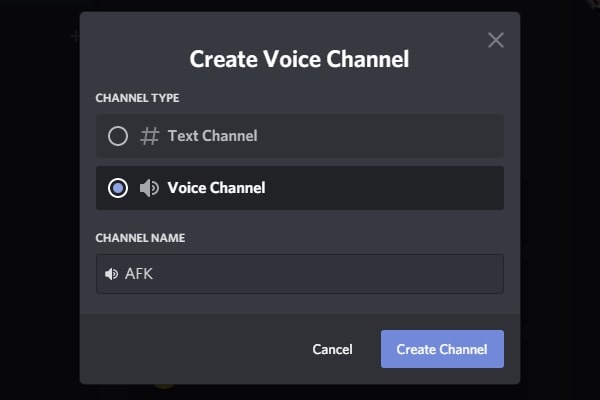 Make an AFK Voice Channel in Discord