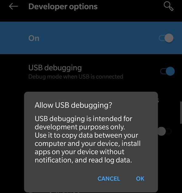 Allow USB Debugging on Android Smartphone