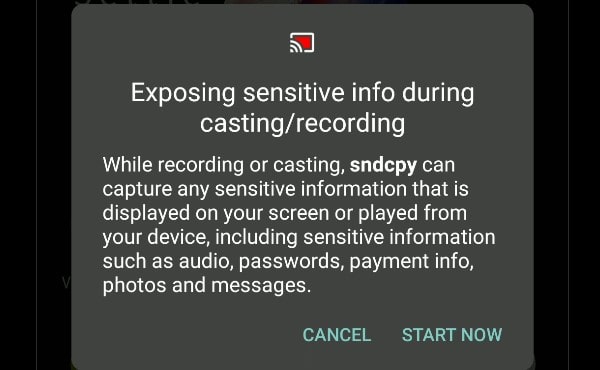 Exposing sensitive info during casting recording - Start Now