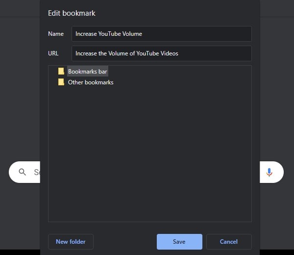Create Bookmarklet to increase YouTube video volume