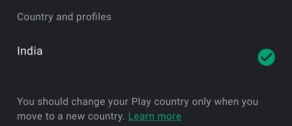 Play Store Country and profiles