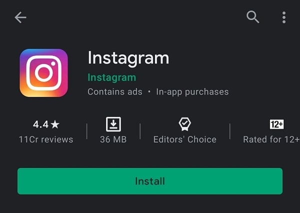 Re-Install Instagram App