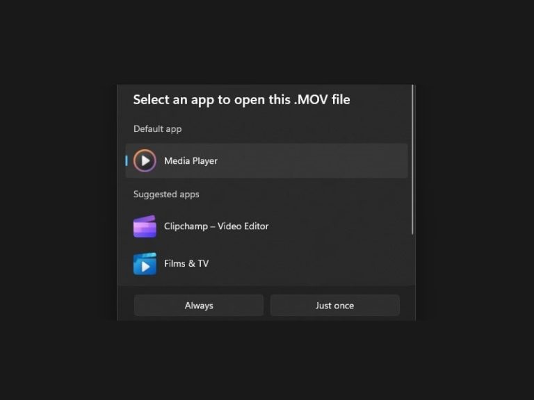Play MOV Files on Windows 11