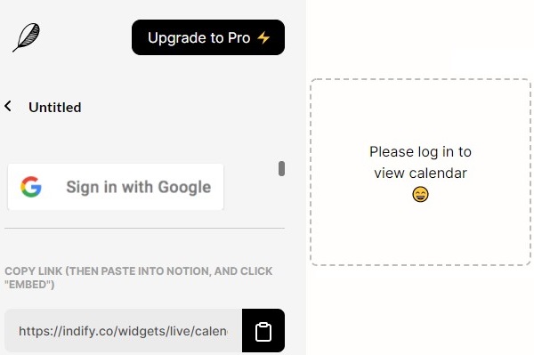 Sign in with Google to view calendar