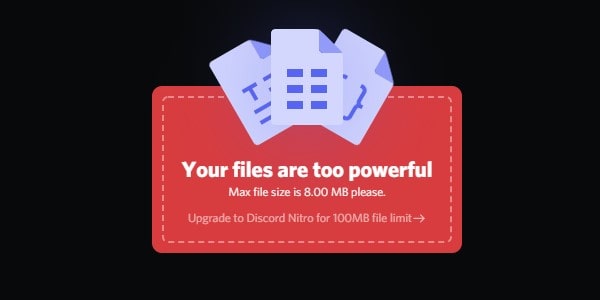 Your files are too powerful. Max file size is 8.00 MB Please