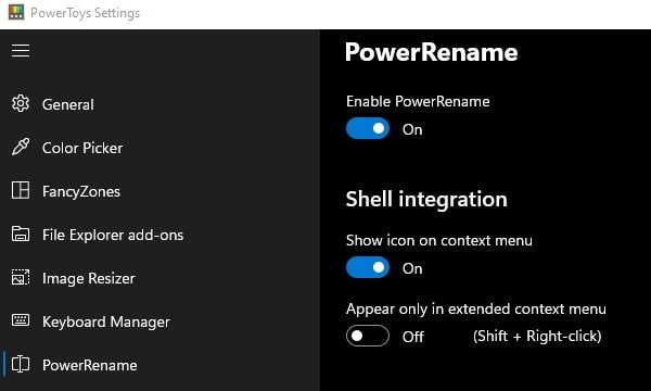 Enable PowerRename to rename multiple files