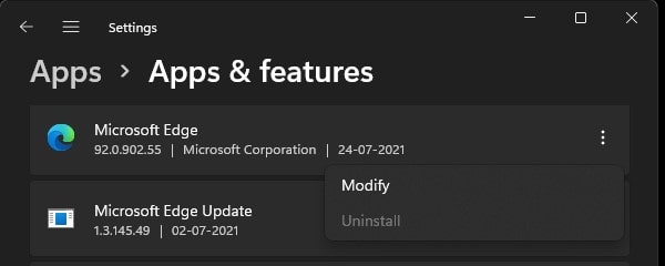 Microsoft Edge - Unable to Uninstall