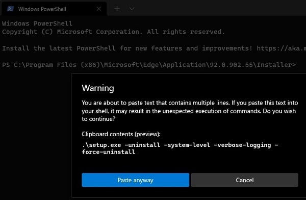 Permanently Uninstall Microsoft Edge using Windows PowerShell