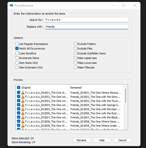 Rename Multiple Files in Windows using PowerRename