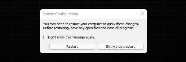 Restart Windows 11 to safe boot