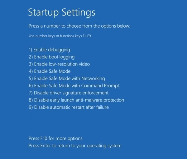 Windows 11 Startup Settings - Enable Safe mode
