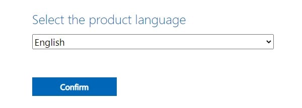 Select the product language