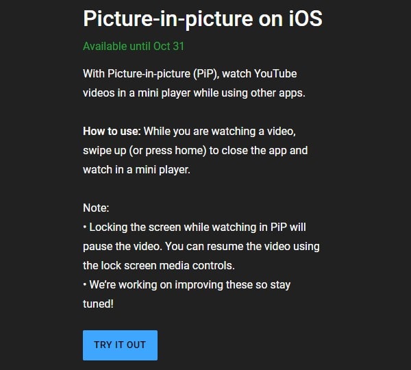 Try Picture-in-picture on iOS