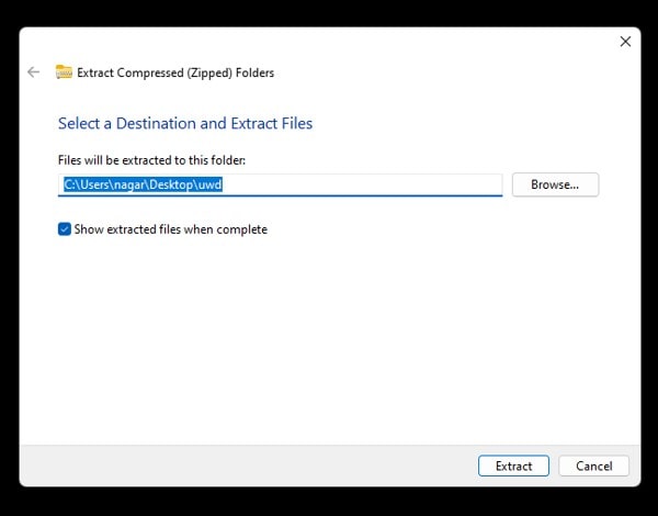Extract UWD Folder - Remove Evaluation Copy Watermark