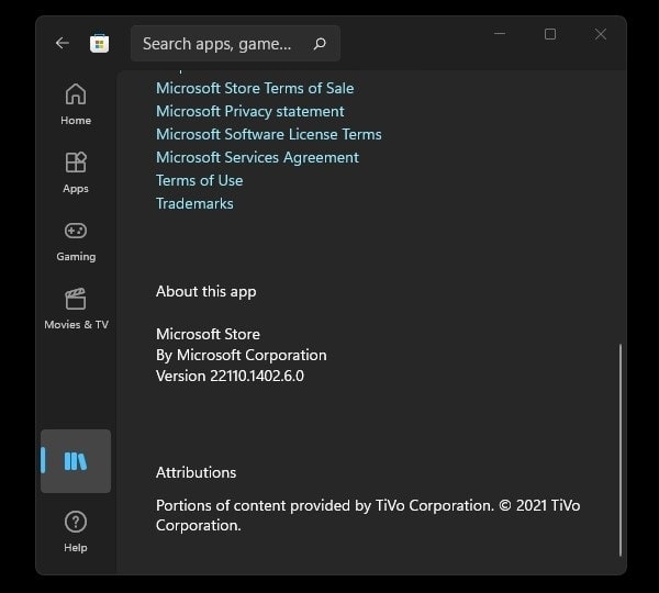 Check Microsoft Store App Version