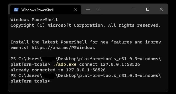 Connect ADB to Windows Subsystem for Android