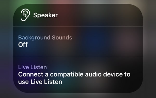 Enable Background Sounds from Control Centre