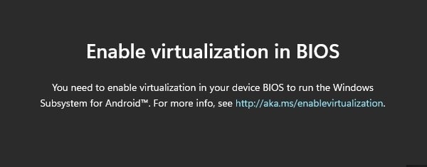 Enable Virtualization in BIOS