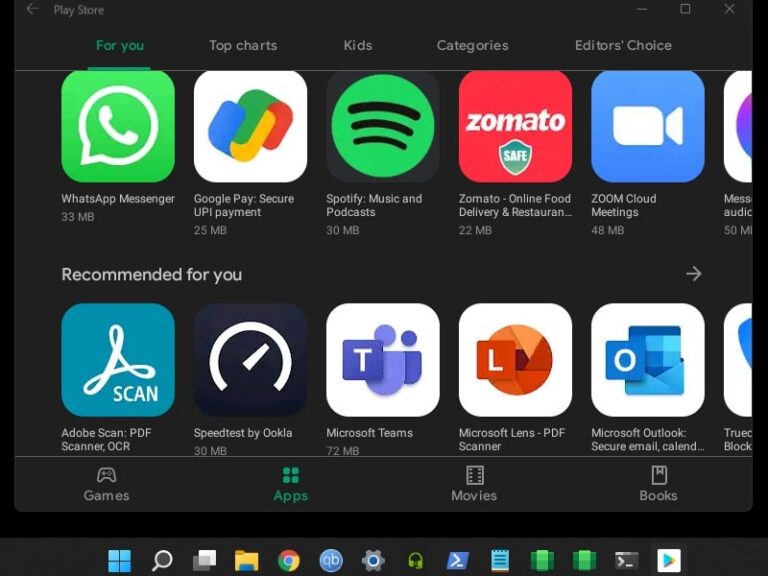Install Android Subsystem with Google Play Store on Windows 11