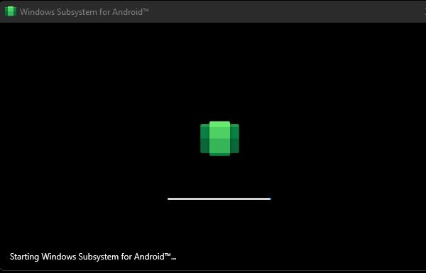 Starting Windows Subsystem for Android