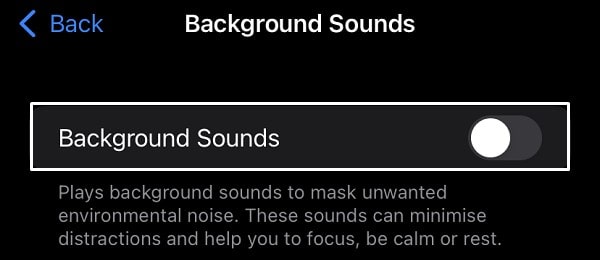 Turn Off Background Sounds