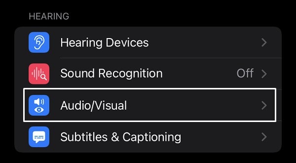 iPhone Audio Visual Settings