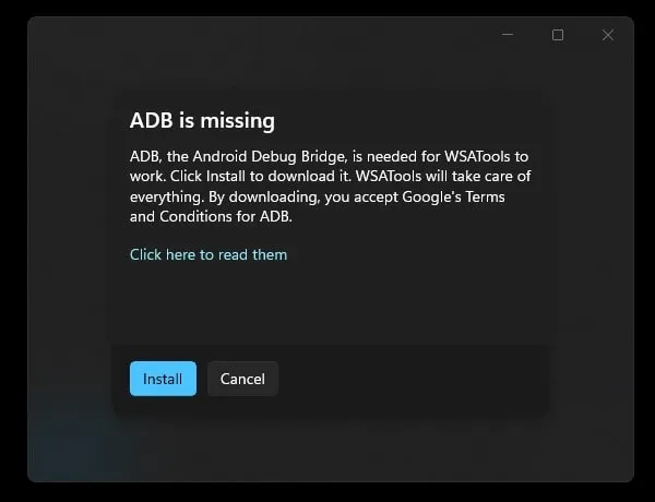 Install ADB - ADB is missing