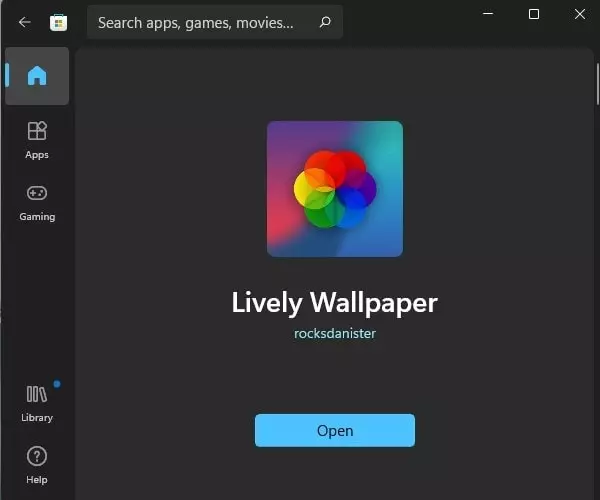 Install and open Lively Wallpaper