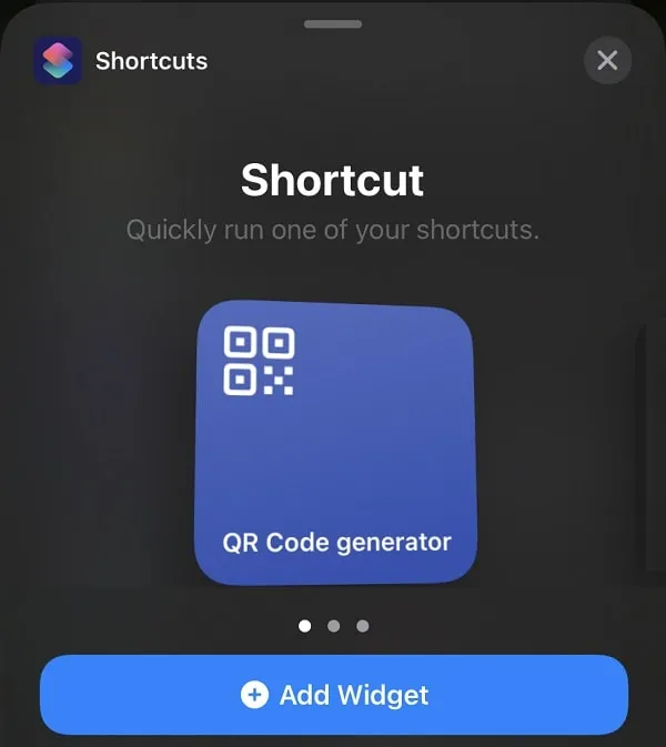Add QR Code Generator Widget to iPhone Home Screen 