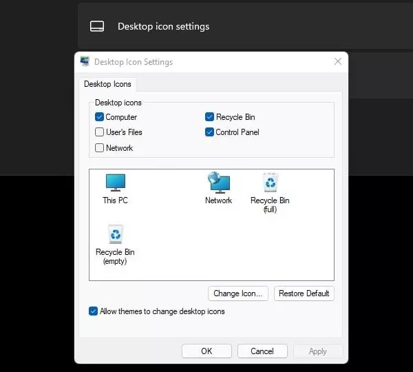 Desktop Icon Settings Windows 11