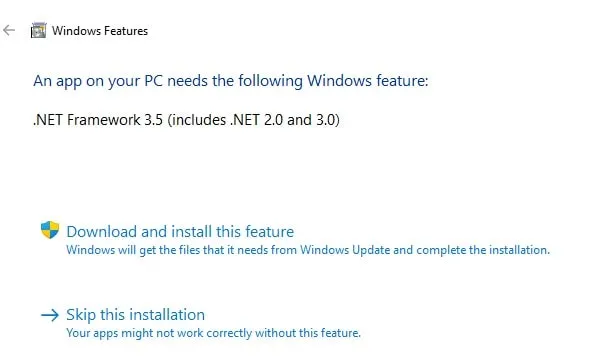 Download and install Microsoft .NET Framework