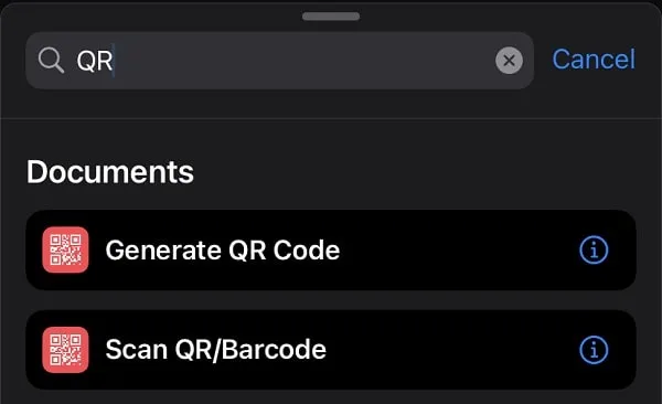 Generate QR Code Shortcuts App 