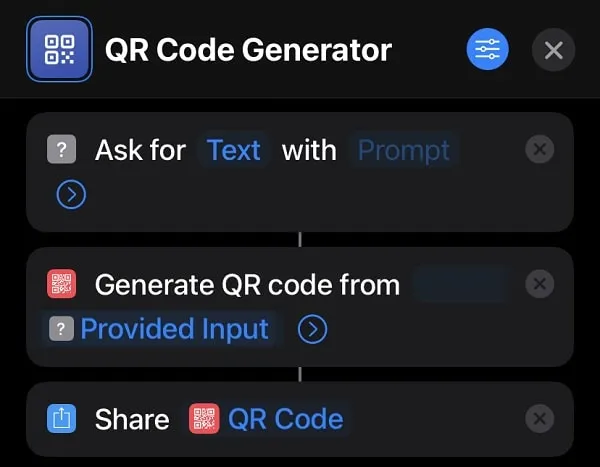 Save QR Code Generator Shortcuts 