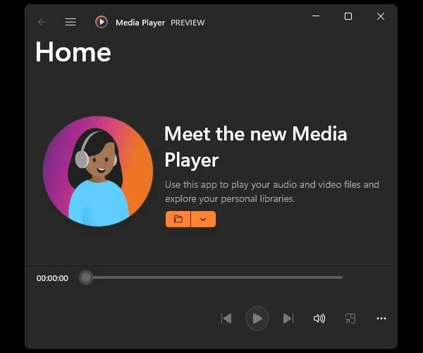 Windows 11 Media Player Preview App 