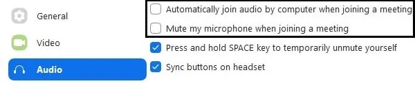 Automatically join audio by computer when joining a meeting