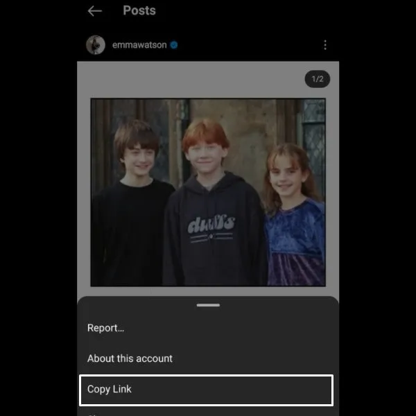 Copy Instagram Post Link to Copy Text from Instagram