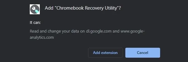 Add Chrome Recovery Utility Extension