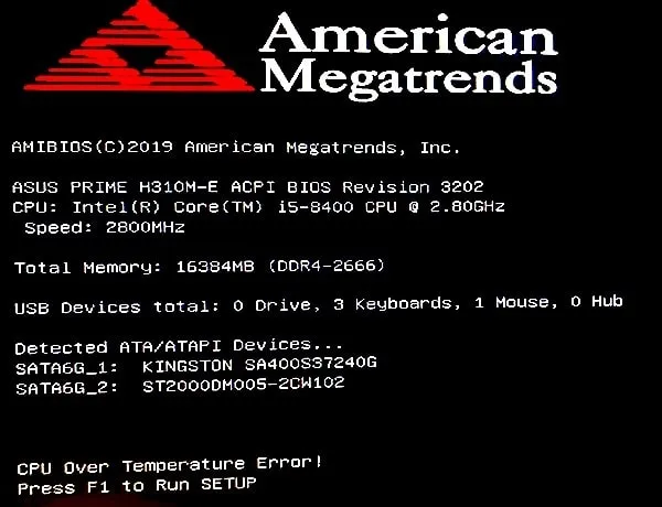 American Megatrends CPU Over Temperature Error