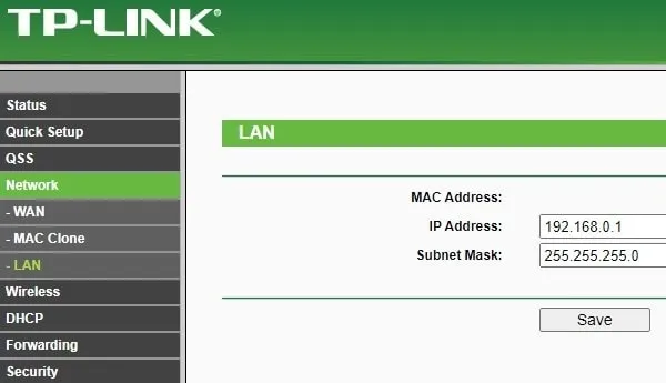 Change TP-Link Router IP Address
