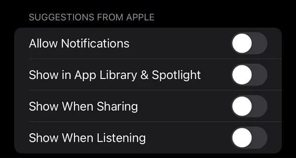 Disable Siri Suggestions from Apple remove Apple Not Playing from Lock Screen 