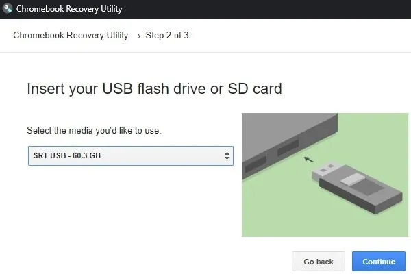 Insert USB to Create Chrome OS Flex USB Installer