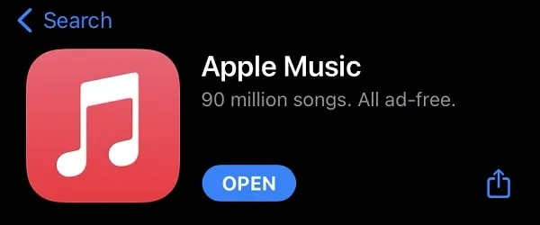 Install Apple Music App from App Store 