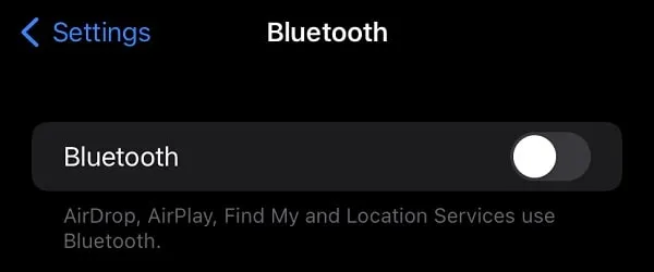 Turn Off Bluetooth and Disconnect All Bluetooth devices to Remove iPhone Not Playing Music Player Widget 