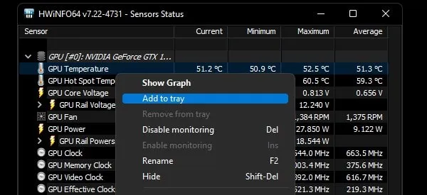 Add GPU Temperature to System Tray Taskbar