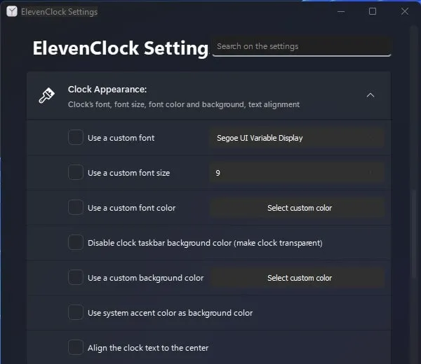 Change Windows 11 Taskbar Clock Font and Color