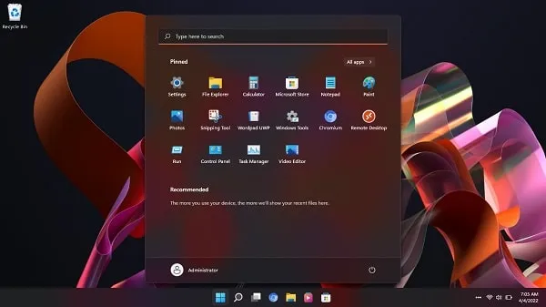 Rectify 11 First Time Boot - Start Menu 