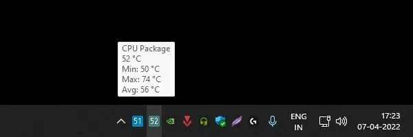 Show CPU and GPU Temperature on Windows 11 Taskbar
