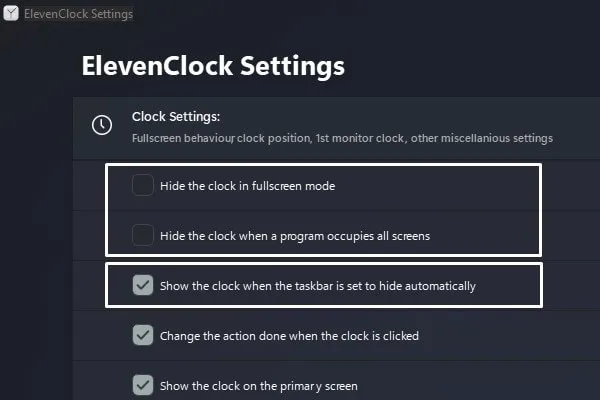 Show System Clock during Gaming or in Fullscreen Mode